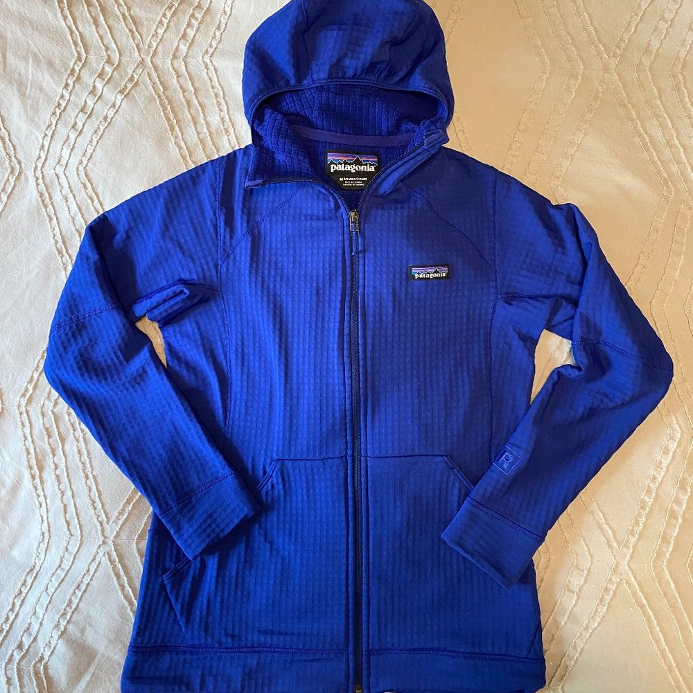 Patagonia R1 Fleece Full Zip Hoody Medium Cobalt
